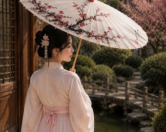 Japanese Paper Parasol, Traditional Japanese Umbrella, Wagasa Parasol, Cherry Blossom Umbrella, Bamboo Umbrella, Kimono Accessory