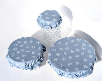 Handmade Reusable Cotton Jar and Bowl Covers with Food Grade Lining | Machine Washable