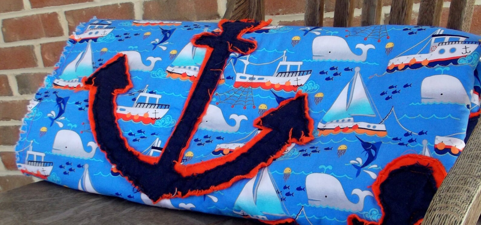 Anchors Away Baby Quilt Pdf Pattern Etsy