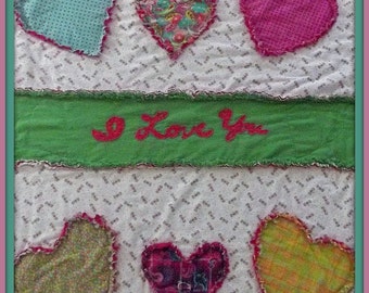 Sweet Quilt Pattern  "I Love You"