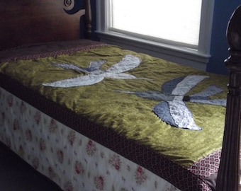 Mythical Birds Fly on this Twin Quilt Pattern " Katniss"