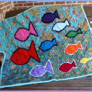 Fish in School Baby Quilt PDF Pattern image 2