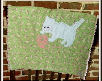 Mini Rag Quilt Pattern, "White Kitten"