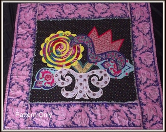 Moderne Quilt Anleitung ""Üppige Blumen"""