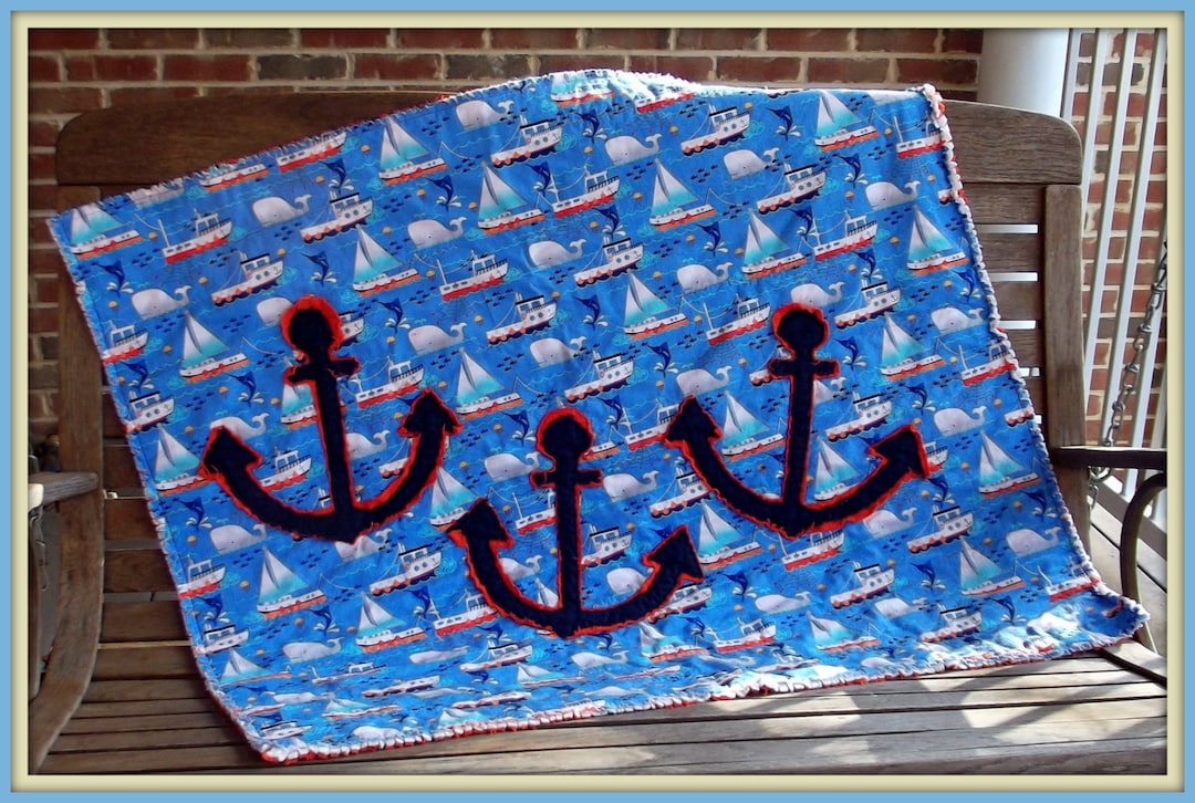 Anchors Away Baby Quilt Pdf Pattern Etsy
