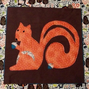 Woodland Animal Quilt Block Pattern &quot;Squirrel&quot;