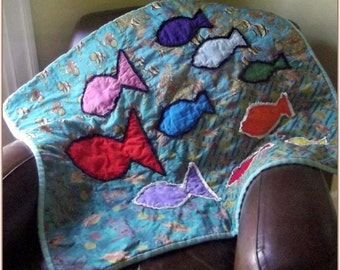 Fish in School Baby Quilt PDF Pattern