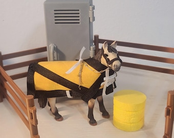 WildHoney Special Edition Two Piece Tack Set for Schleich Horses and 3D Printed Fences, Hay Bill, and Locker- Scale 1:14