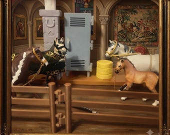 Six Piece Tack Set for Schleich Horses and 3D Printed Fences, Hay Bill, and Locker-Scale 1:14