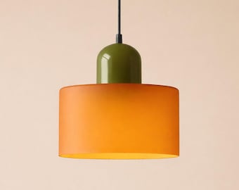 Lampada a sospensione in vetro in stile nordico – Lampada da soffitto moderna multicolore (E27)