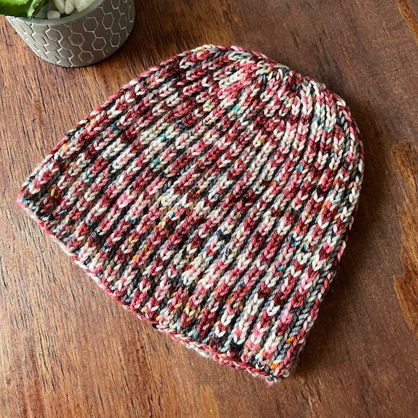 PATTERN ONLY Basic Brioche Hat, Knitting Pattern, Digital Download, Knit Hat Instructions