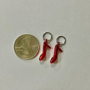 Red Shoes Stitch Markers, Knitting Charm, Knit Accessories image 2