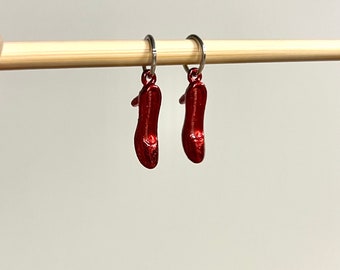 Red Shoes Stitch Markers, Knitting Charm, Knit Accessories