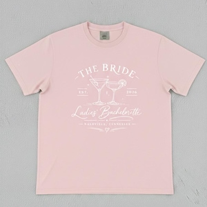 Gepersonaliseerde vrijgezellenshirt bruidsmeisje, aangepast Bach-feest bijpassend T-shirt, groepscadeau bruidsfeest