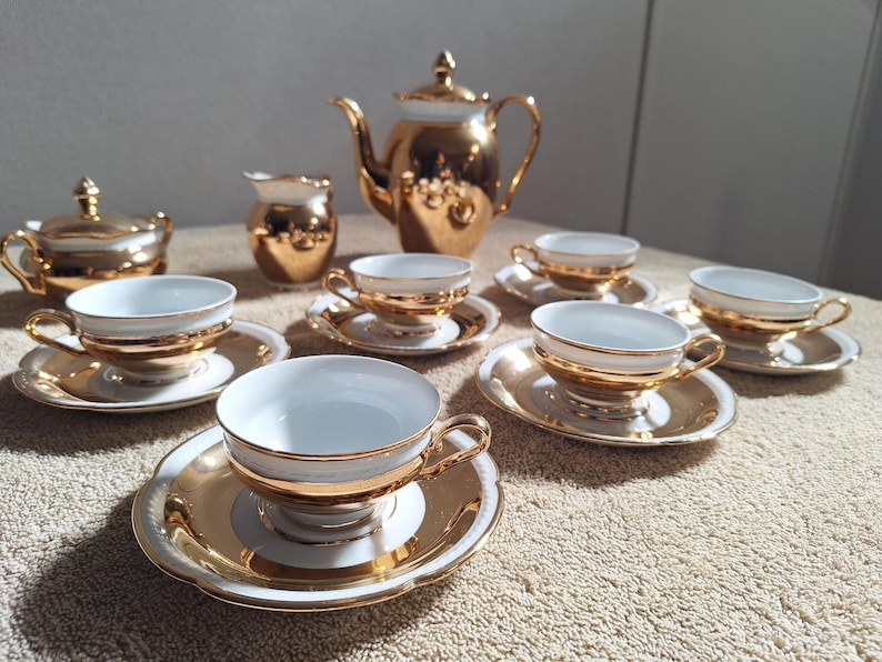 Vintage Seltmann Weiden Anita Bavaria Gold Porcelain Demitasse Tea Set ...