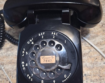 Vintage Rotary Dial Western Electric Black Telephone