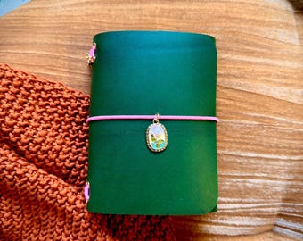 Passport Size Tri-fold Leather Journal Cover - Vegetable Tanned Italian Buttero Leather - Refillable Travelers Notebook Gift
