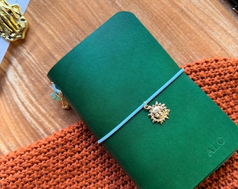 Pocket Size Trifold Leather Journal Cover – Vegetable Tanned Italian Buttero Leather - Refillable Travelers Notebook Gift