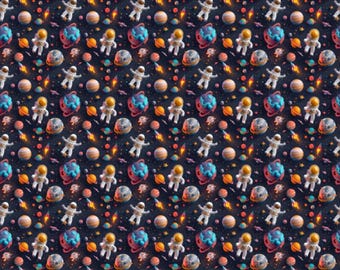 0,5 m 3D Astronaut Little Johnny Digital 100% Baumwollstoff 148 cm breit