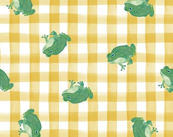 0.5m Frog Gingham Sunshine Lewis and Irene 100% Cotton Fabric 112cm wide