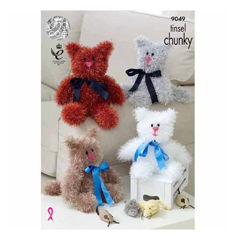 9049 Tinsel Cats tinsel Chunky King Cole Knitting Pattern Etsy