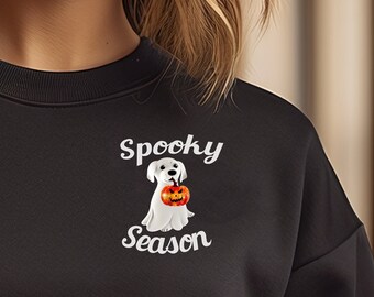 Ghostly Dogshirt, Halloween Spookie Season Shirt,Crewnecked Sweatshirt,Fall Sweatshirt,Gifted Dog Lover Sweatshirte