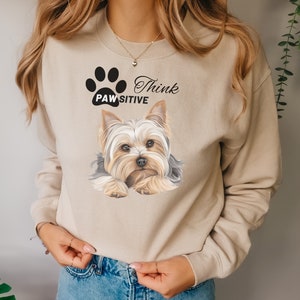 Womens Sweatshirt With Yorkie, Dog Sweatshirt, Yorkshire Terrier Dog Mom Sweater,Gift For Yorkie Lovers,Dog Owner sweatshirt,Animal lover