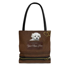 Personalized Dog Tote Bag, Yorkie bag, German Shepherd, Chihuahua, Yorkie Gift, Custom Gift for Dog Lovers, Yorkie Mom, Dog Mom, Travel Bag image 3