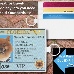 カスタムペット名札＆ウォレットカードホルダー、旅行用カスタム犬ID、ペットパスポート、ペット荷物ID、ペット旅行、猫名札 - 小型ペットウォレット