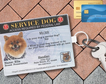 Personalized Service Dog ID & Slim Card Holder Wallet, Service Dog tag, Working Dog Gear, Service Dog Passport, Your Voice in Your Pocket