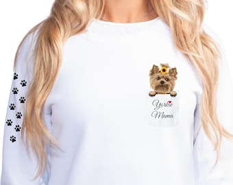 Dog Mom Shirt – Yorkie Lover Sweatshirt, Yorkshire Terrier Gift, Cute Dog Mom Crewneck