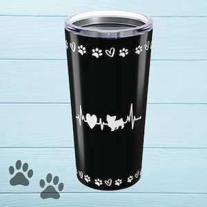 Vaso personalizado de raza de perro: taza térmica de viaje personalizada de 590 ml, regalo para amantes de los perros, vaso para mamás de perros, taza de acero inoxidable, apto para lavavajillas