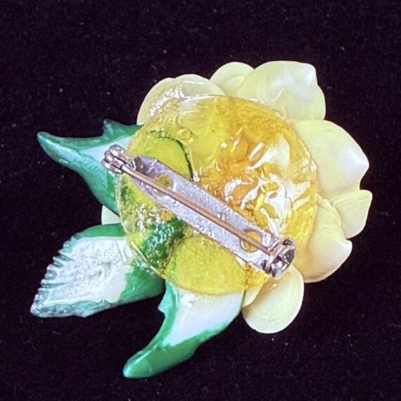 VINTAGE Tiny Shells Painted Celluloid Gardenia Fl… - image 4