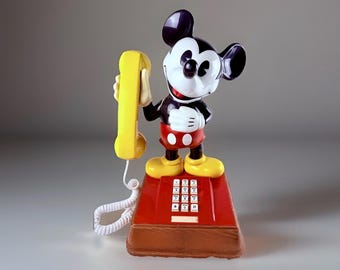 ヴィンテージ ミッキーマウス ロータリープッシュダイヤル電話 - Etsy 日本