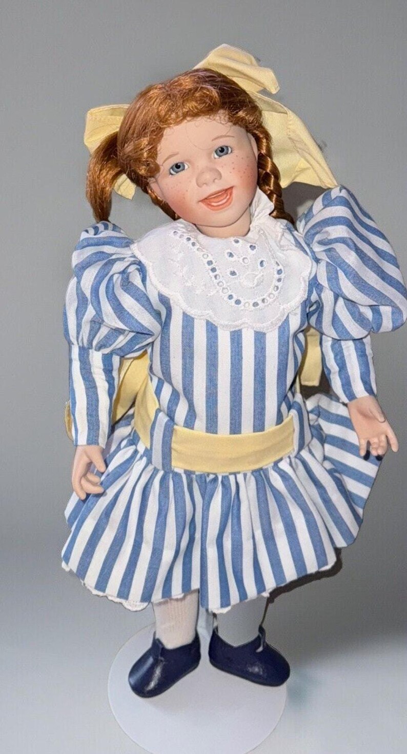 Wendy Lawton Smiling Porcelain Bisque Doll Anna With Red Hair Signed 14" #1460FA image 1