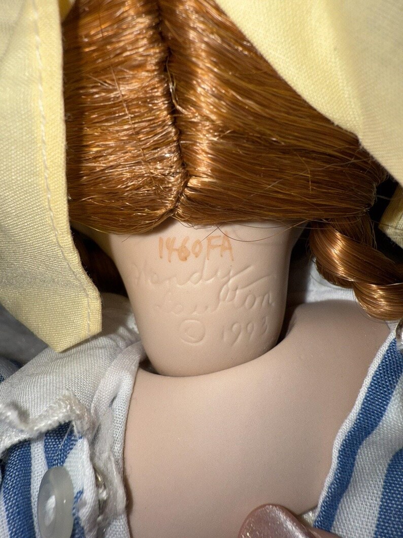 Wendy Lawton Smiling Porcelain Bisque Doll Anna With Red Hair Signed 14" #1460FA image 9