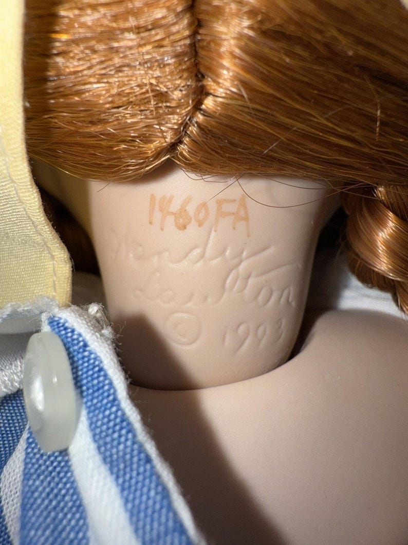 Wendy Lawton Smiling Porcelain Bisque Doll Anna With Red Hair Signed 14" #1460FA image 8