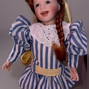 Wendy Lawton Smiling Porcelain Bisque Doll Anna With Red Hair Signed 14" #1460FA image 3