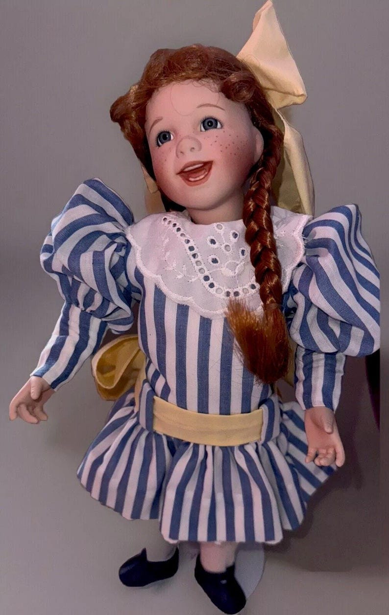 Wendy Lawton Smiling Porcelain Bisque Doll Anna With Red Hair Signed 14" #1460FA image 3
