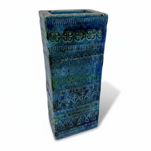 Bitossi Rimini Blue Vase 272/21 Aldo Londi I Italy Vintage Ceramics