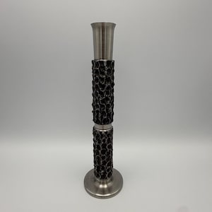 Bmf Brutalist Solitaire Vase I Bark Structure & Patina I Comet Style 1970s I Space Age Metal Art I 22 cm
