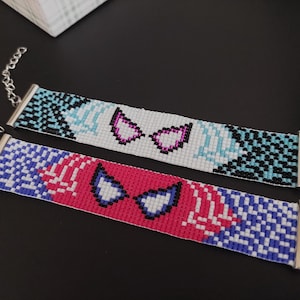 Spider-Man Inspired Beaded Bracelet | Spider Man Heart Pattern | Miyuki Bracelet | Adjustable Superhero Jewelry Gift