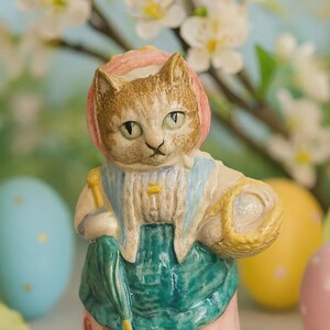 Beatrix Potter "Kusin Ribby"-figur • Beswick England 1970 • Vintage keramikkatt • Frederick Warne BP-2 • Potter samlargåva