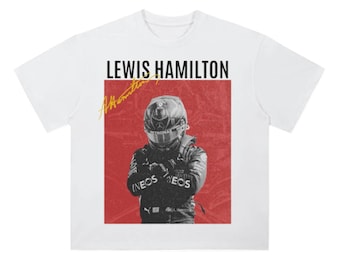 Lewis Hamilton Heavyweight Drop Shoulder Cotton T-Shirt | Graphic Tee | Formula 1 |