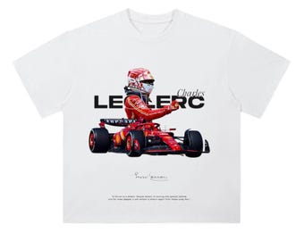 Charles Leclerc Heavyweight Drop Shoulder Cotton T-Shirt 1.2 | Graphic Tee | Formula 1 |