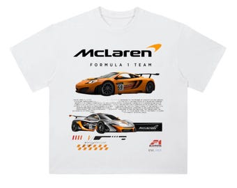 Mclaren F1 Heavyweight Drop Shoulder Cotton T-Shirt | Graphic Tee |