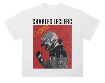 Charles Leclerc Heavyweight Drop Shoulder Cotton T-Shirt | Graphic Tee | Formula 1 |