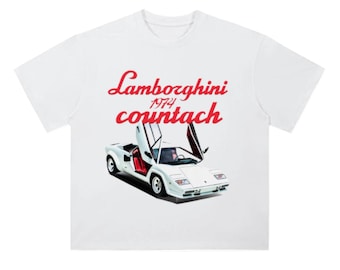 Lamborghini Countach Heavyweight Drop Shoulder Cotton Car T-Shirt