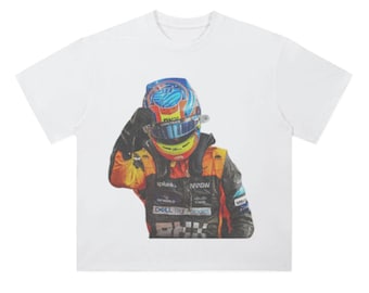 Oscar Piastri " SE Helmet " Heavyweight Drop Shoulder Cotton Racing T-Shirt