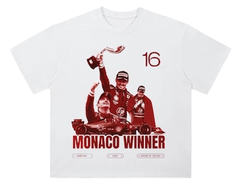 Charles Leclerc "Monaco Winner"  Heavyweight Drop Shoulder Cotton T-Shirt | Graphic Tee | Formula 1 |